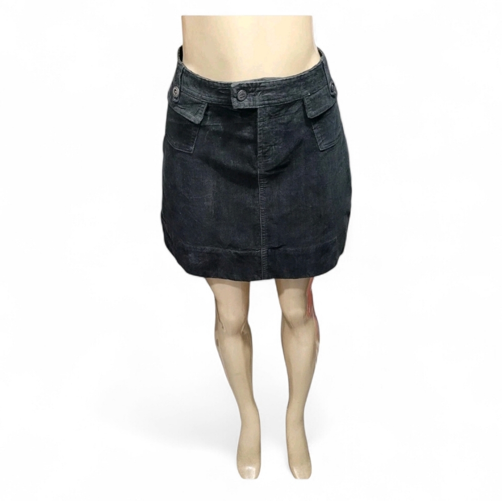 Patagonia Corduroy Mini Skirt Gray Organic Cotton Blend Size 10